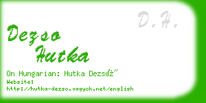 dezso hutka business card